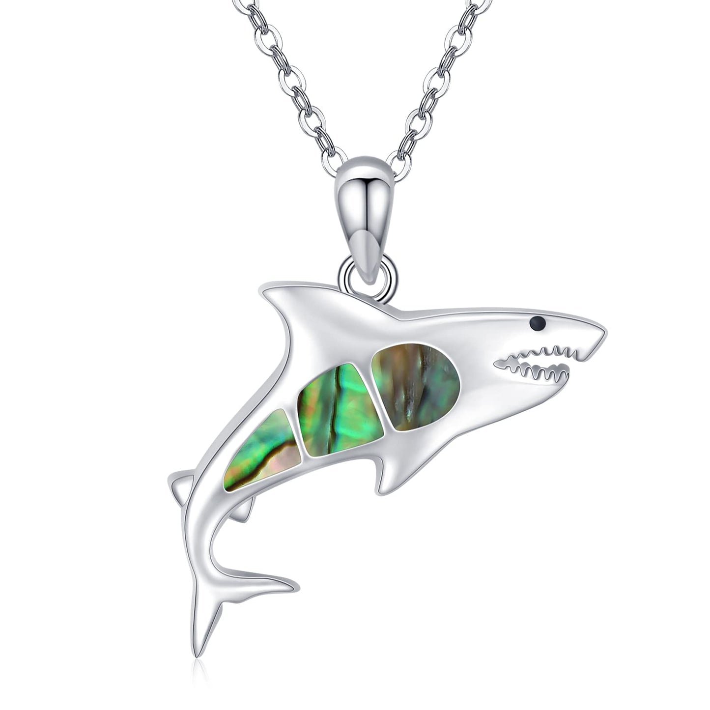 KoyeKei Shark Necklace for Women 925 Sterling Silver Shark Pendant Ocean Necklace Beach Jewelry Graduation Gifts for Mom Wife Sister Girlfriend Shark Lovers