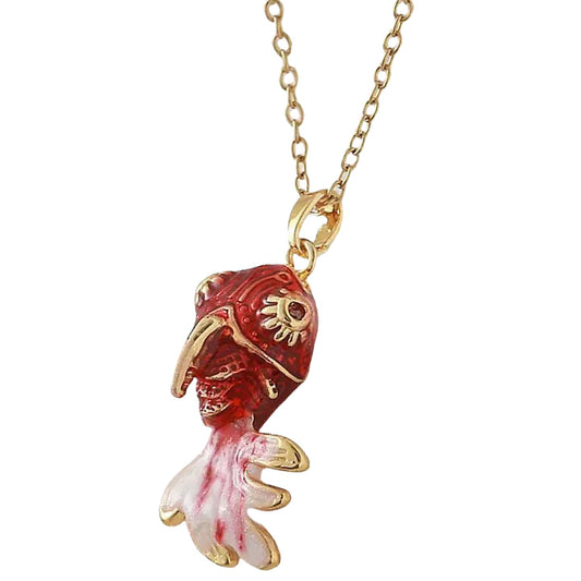 WSTWYC Color Fish Necklace for Women，Dainty Lucky Fish Pendant Necklaces Summer Ocean Minimalist Jewelry gift (bright red)
