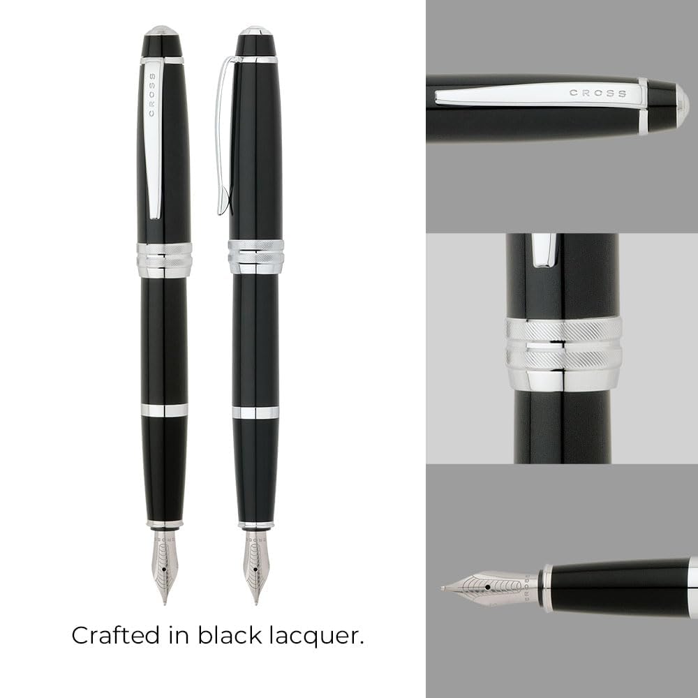 Cross Bailey Black Lacquer Medium With Stainless Steel Nib Self Serve S Fountain Pen