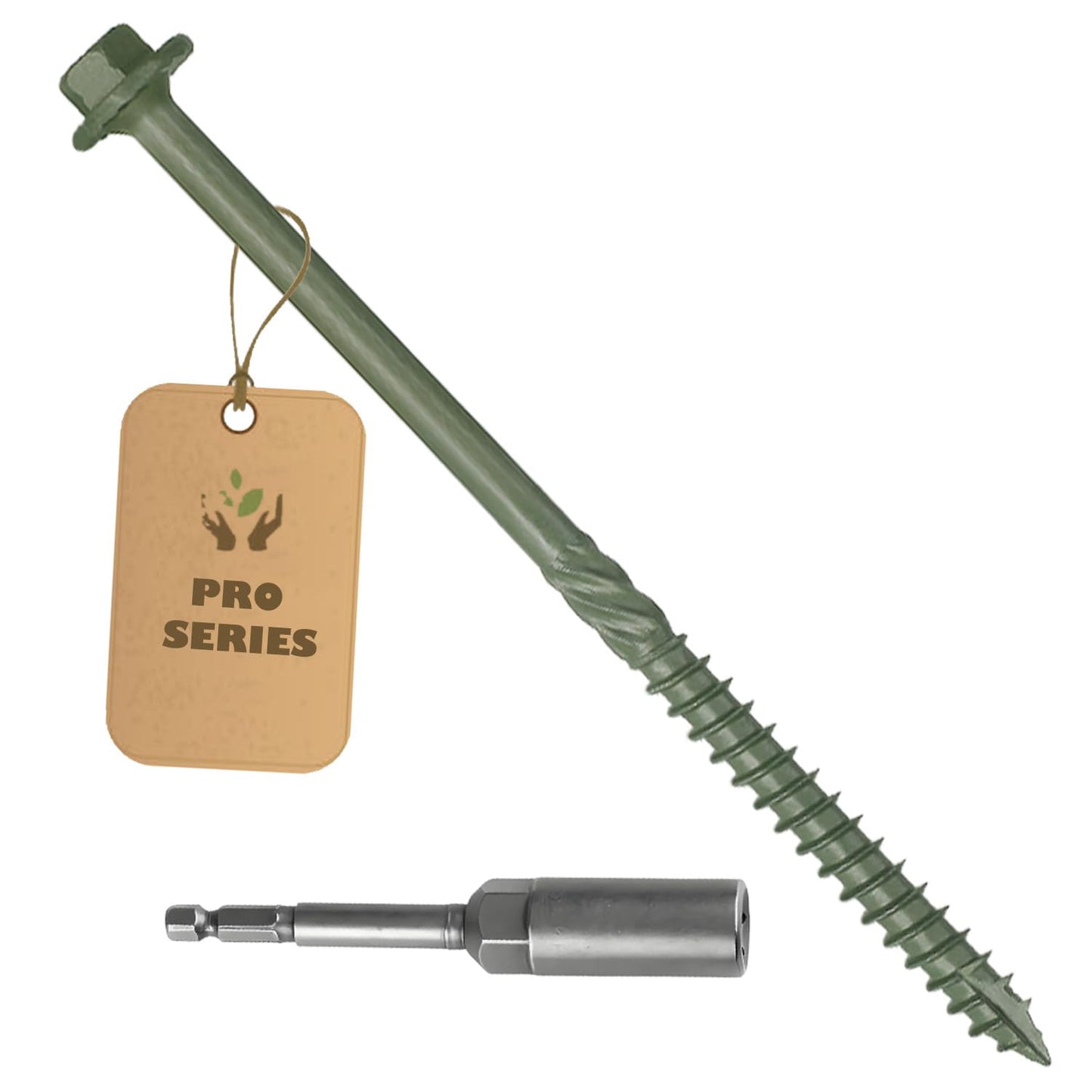 80PCS Timber Screws #14 X 10 Inch Heavy-Duty Green Coated, Exterior Lag Structural Wood Screws for Landscaping, Construction, Beams & Pole Barns, 1500-Hour Salt Spray Tested, Includes Hex Socket