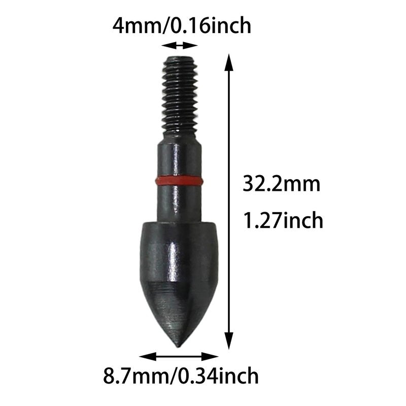 Bxian 14PCS 5/16 Inch Screw in Bullet Archery Arrow with Rubber O Ring 100 Grain Archery Accessories Metal Material for Recurve Compound Bow and Crossbow Hunting Shooting