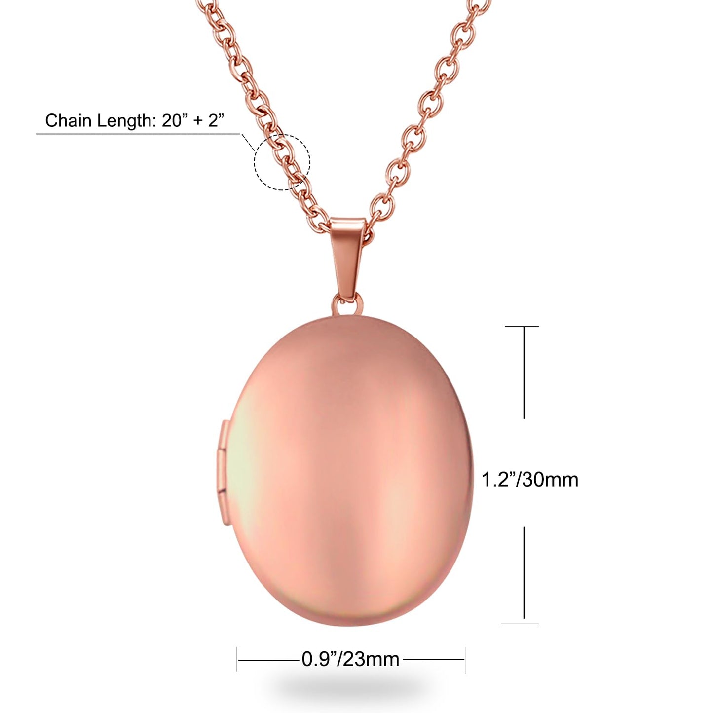 PHOCKSIN Rose Gold Oval Locket Necklace For Women Locket Necklace that Hold Pictures For Girlfriend Best Gifts for Birthday Mothers Day