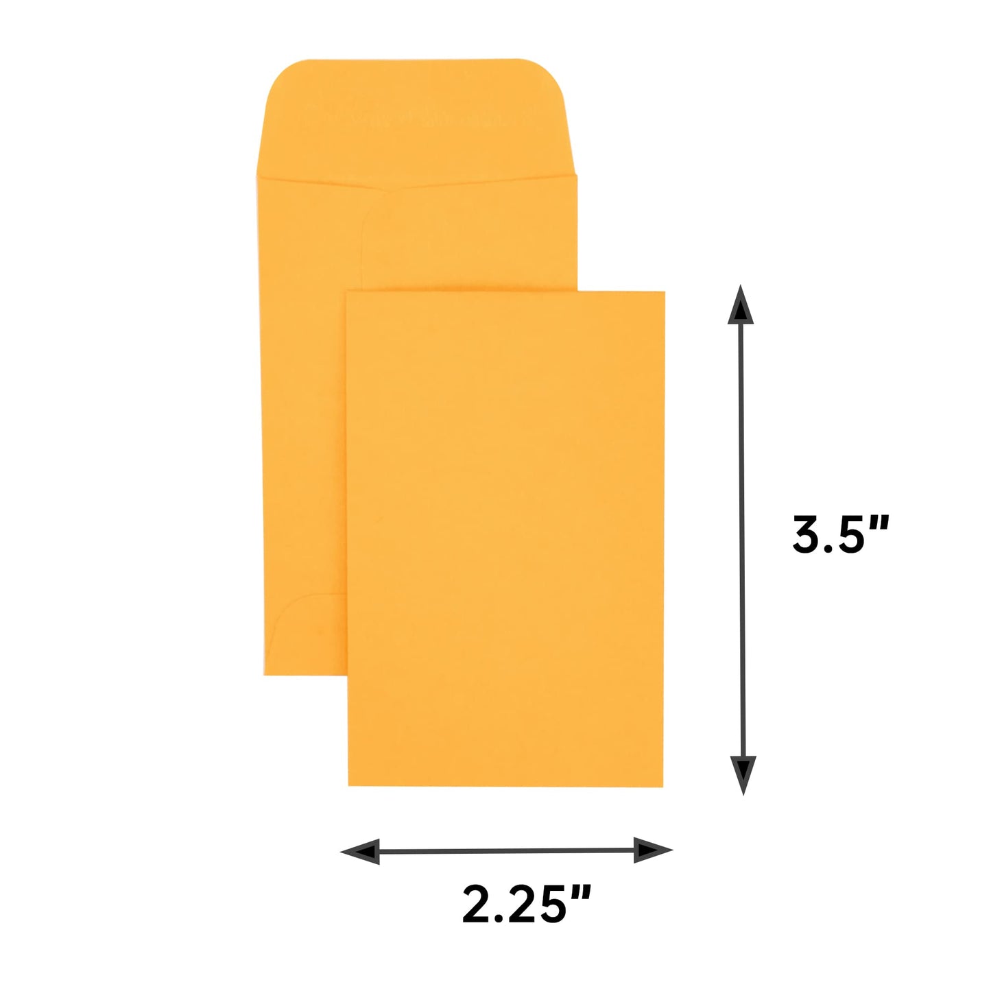 ESSENTIAL #1 500 Piece Coin Envelopes 2.25" x 3.5" with Gummed Flap, Small Parts Envelope for Home and Office Use (Yellow -500)