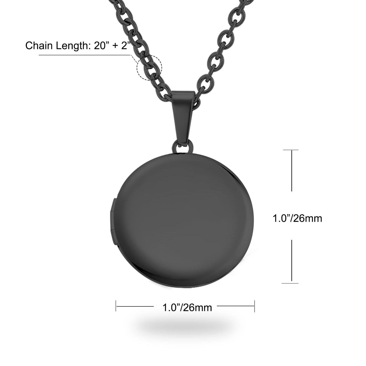 PHOCKSIN Black Round Locket Necklace 12 Birth Flowers Personalized Necklace that Holds Pictures Customized Gifts Locket Necklaces for Birthday