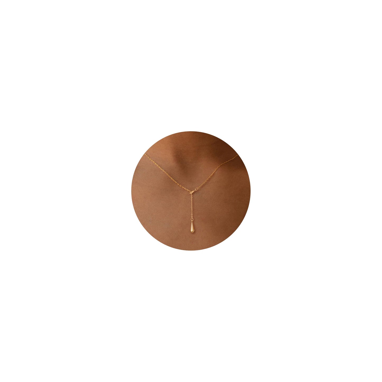 BSGRL Gold Necklace: 14K Gold Plated Simple Elegant Teardrop Pendant Dainty Necklace for Women 16.5”+2” ext