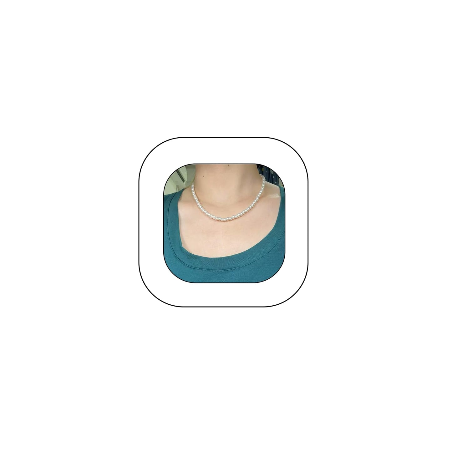 Imitation Pearl Necklace for Women Round Bead Beaded Pearl Choker Necklace Bead Pearls Necklaces Trendy Jewelry Gift 2.5 3 4 5 6 7 8 10 12 MM (6 mm)