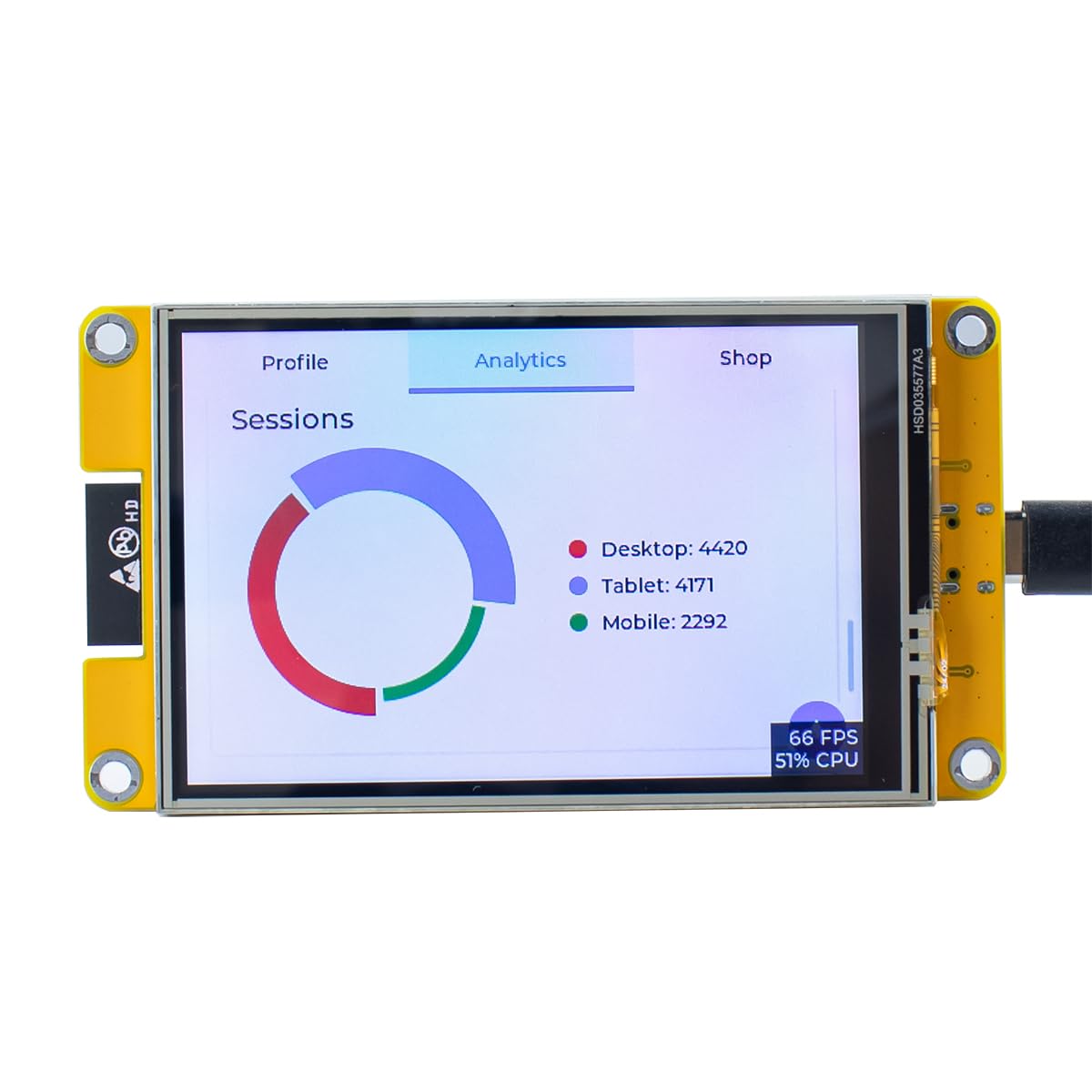 Hosyond 3.5'' 320x480 Touch Screen ESP32 Display with WiFi+BT, ST7796U Driver LCD TFT Screen Module for Arduino IoT