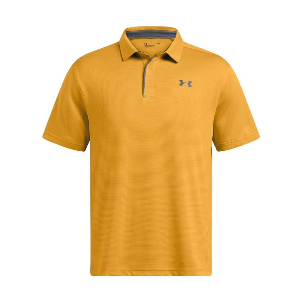Under Armour Men's Tech Golf Polo, (711) Golden Yellow / / Pitch Gray, 3X-Large Tall