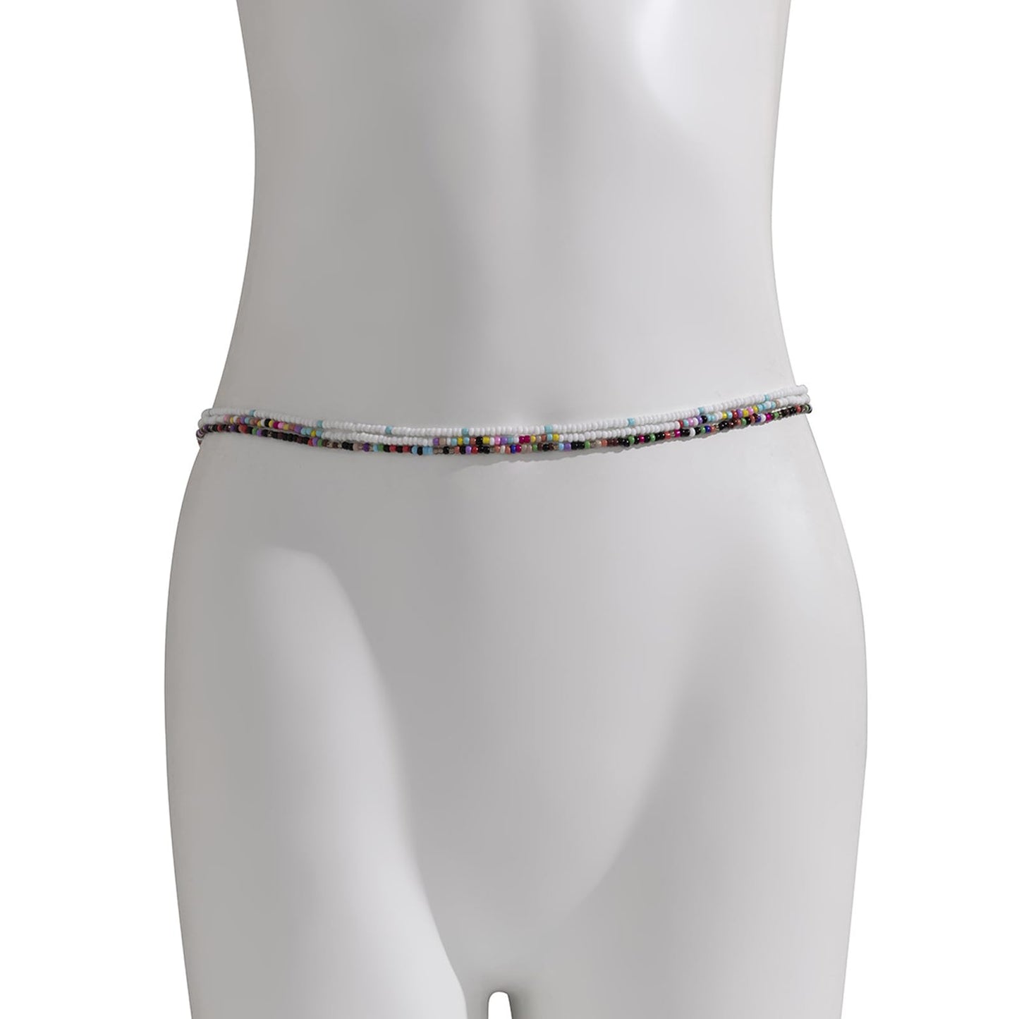 3Pcs/Set Boho Elastic Beads Waist Chains Jewelry Summer Beach Seed Beaded Belly Chain Jewelry Bikini Sexy Bead Waist Body Jewelry for Women (Black)