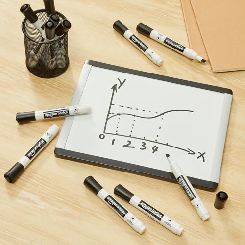 Amazon Basics Low-Odor Dry Erase Whiteboard Markers, Chisel Tip, Quick-Dry, Black, 36-Pack