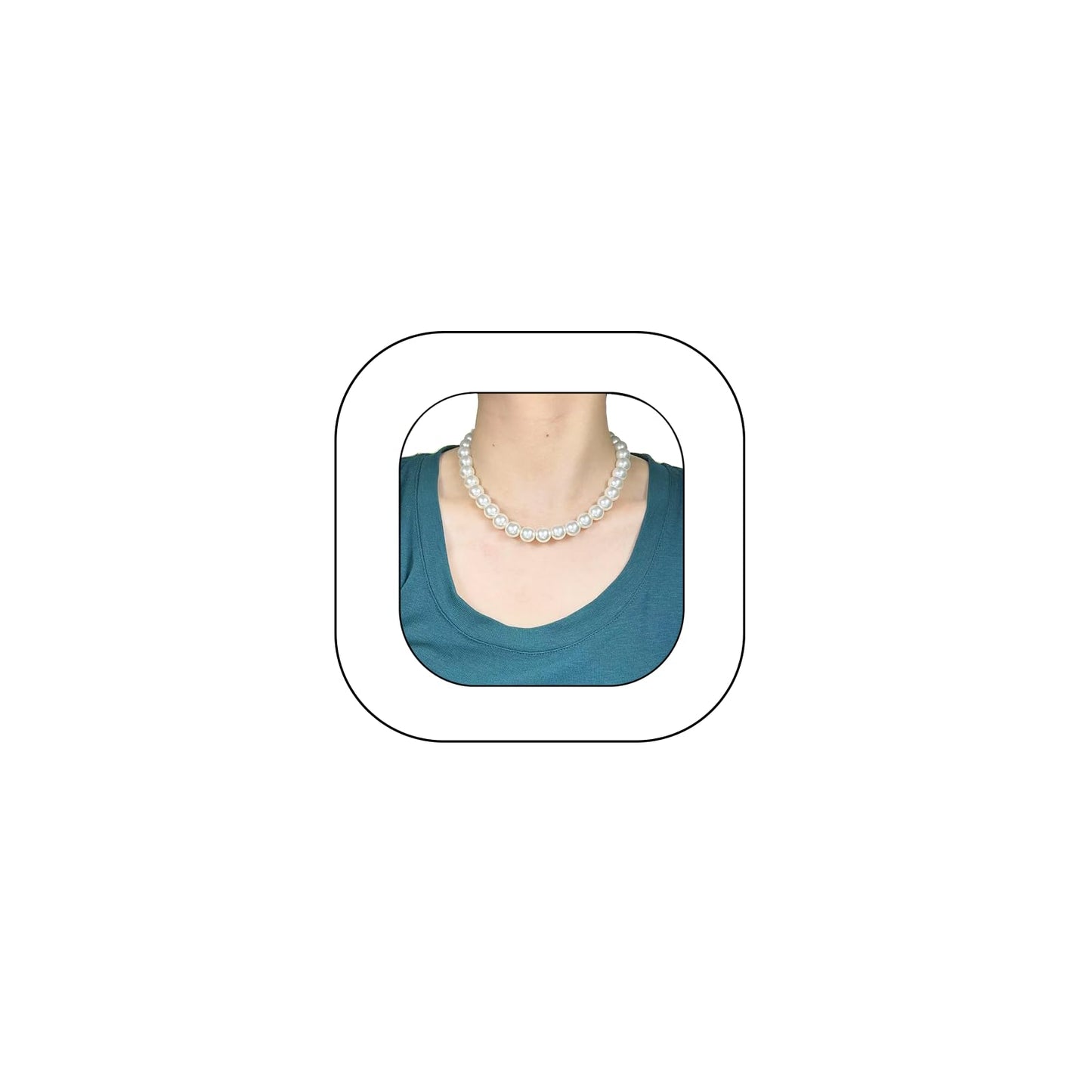 Imitation Pearl Necklace for Women Round Bead Beaded Pearl Choker Necklace Bead Pearls Necklaces Trendy Jewelry Gift 2.5 3 4 5 6 7 8 10 12 MM (10 mm)
