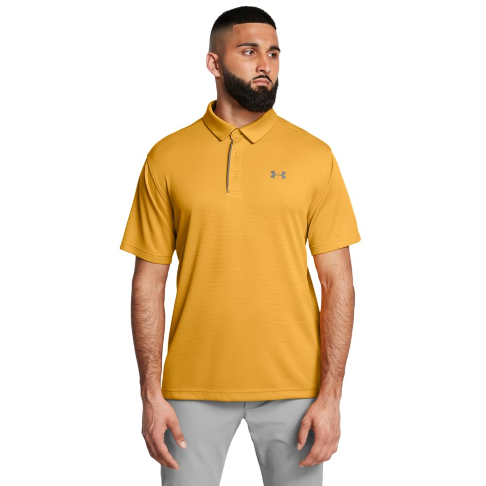 Under Armour Men's Tech Golf Polo, (711) Golden Yellow / / Pitch Gray, 3X-Large Tall