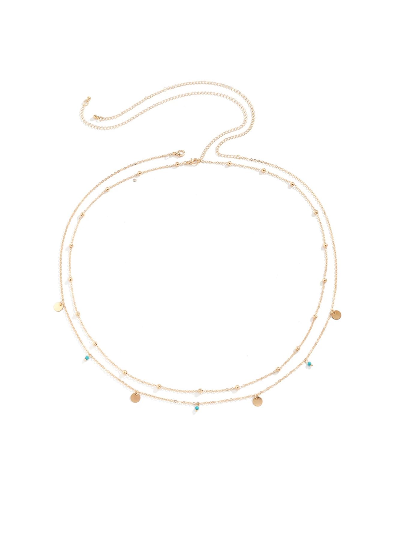 MODRSA 2pcs Belly Chain Waist Chain for Women Gold Waist Jewelry for Women Gold Belly Chains Stomach Jewelry Sexy Body Chains non Tarnish Waterproof Summer Vocation