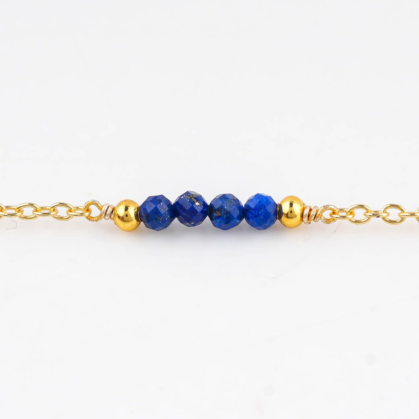 CRYSTALINES Natural Lapis Lazuli Gemstone Beads, Handmade Station Dangle Star Charms Anklet, 14K Gold Plated, Adjustable Fashion Boho Jewelry for Women, Healing Crystals, Christmas Gift