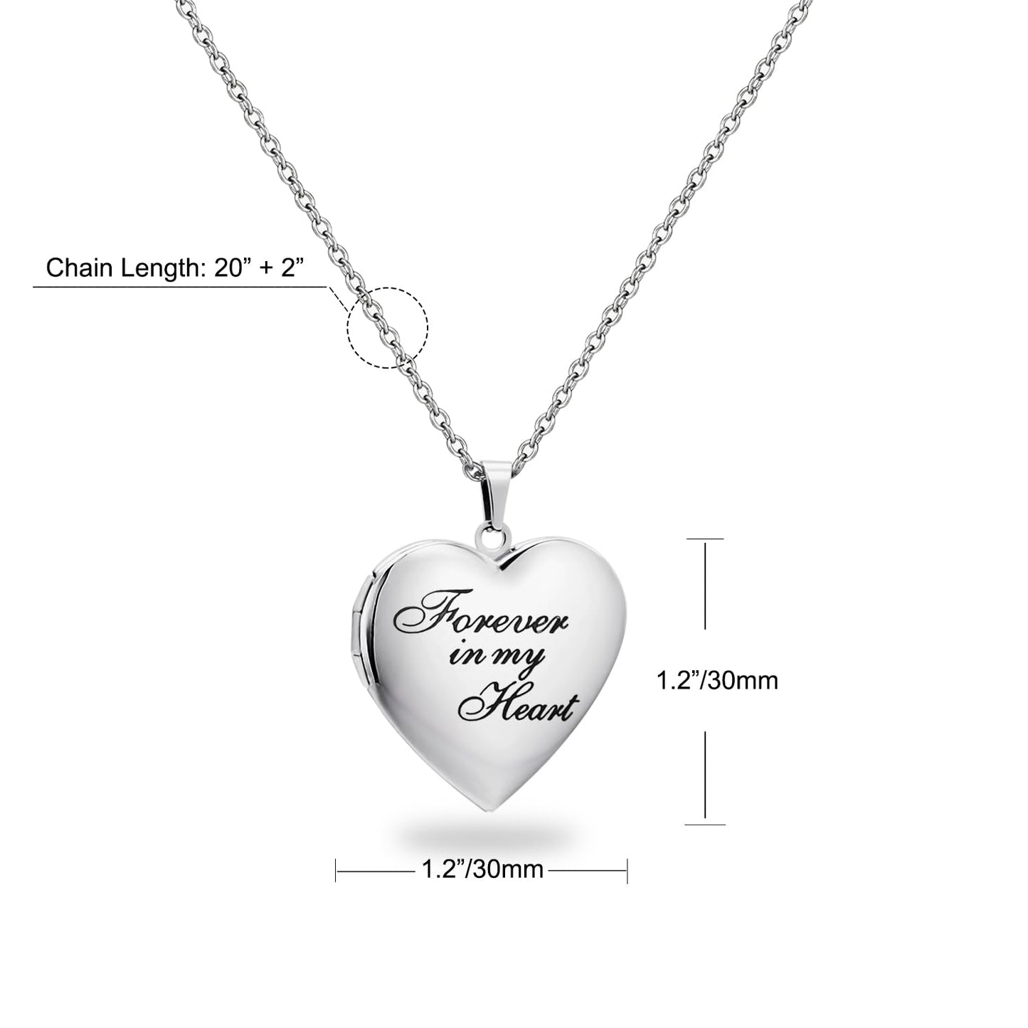 PHOCKSIN Forever In My Heart Locket Necklace For Women Lockets For Girlfriend That Hold Pictures Gifts For Christmas Mothers Day