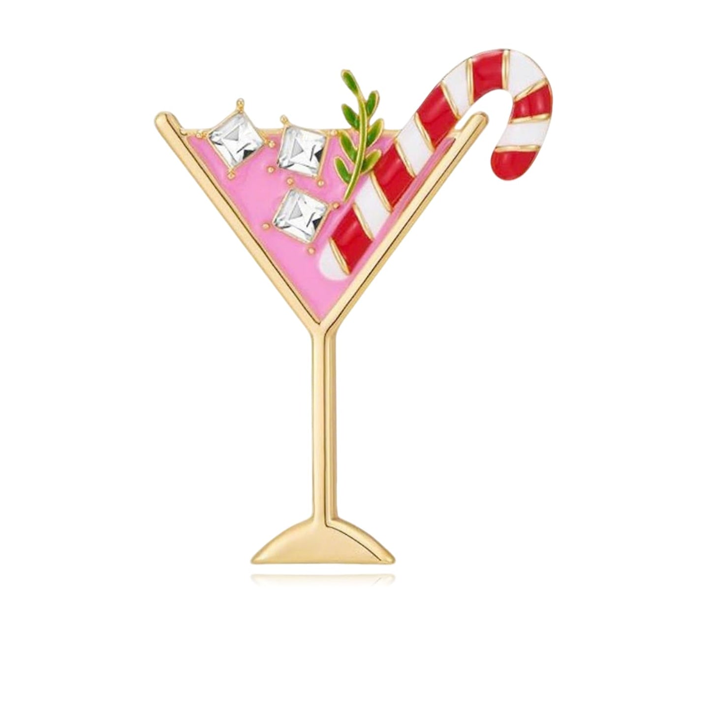 DEYOUM Cocktail Wine Glass Brooch Pin for Women Trendy Cute Cocktail Wines Glass Wine Bottle Brooch Pin Party Hat Bag Suit Charm Jewelry Gift Accessories (chrismas)