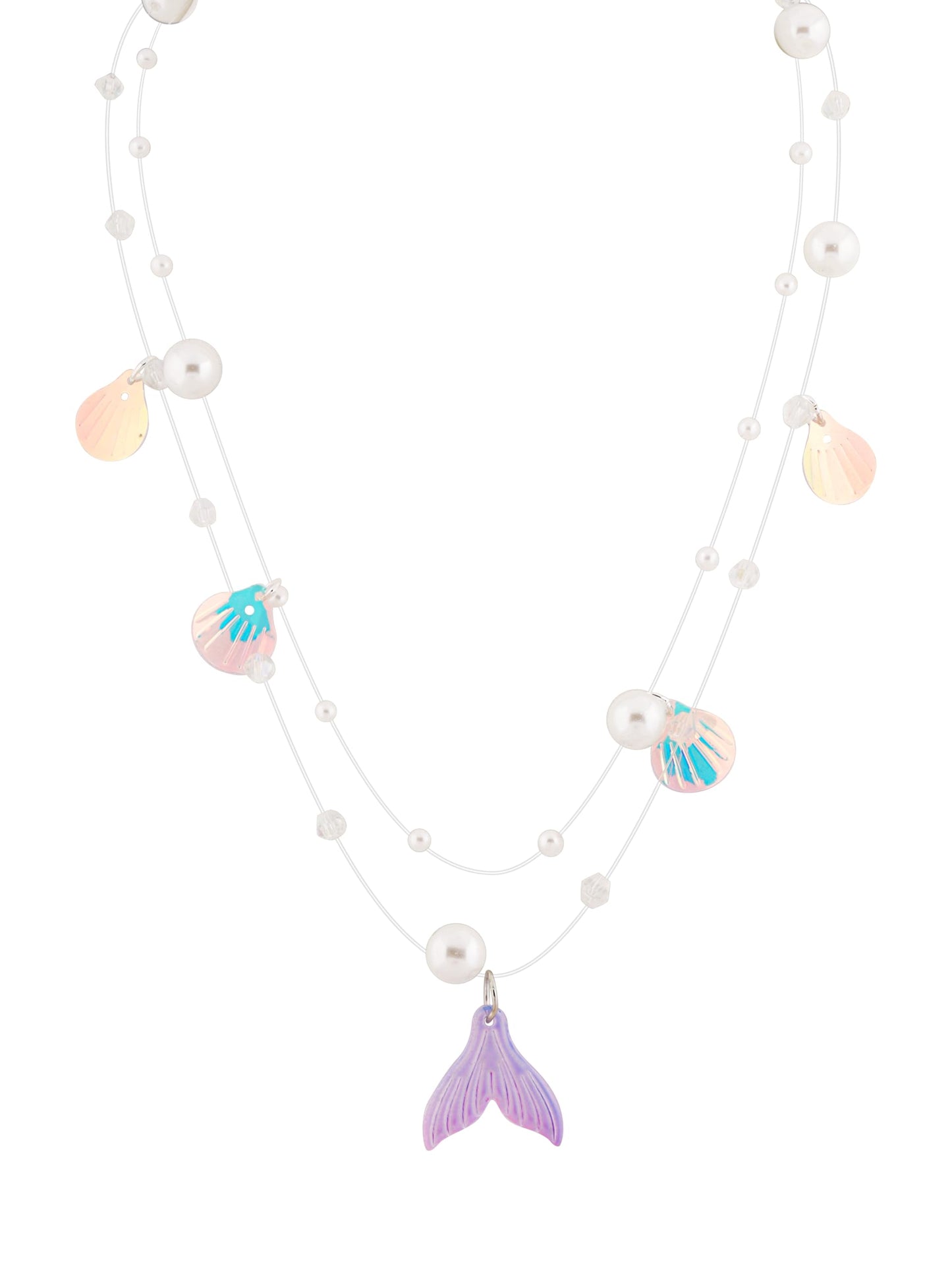 OJERRY Summer Cutecore Mermaidcore Ocean Hologram Seashell Necklace Fishtail Cool Necklaces Jewelry Accessories Essentials for Women Coconut Beach Aesthetic Outfit Inspo