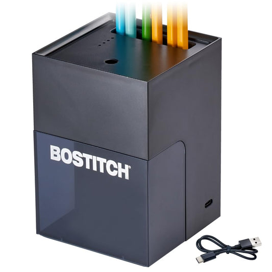 Bostitch Konnect Rechargeable Battery Pencil Sharpener for KT2 Desk Organizer No.2/Colored Pencils, Black