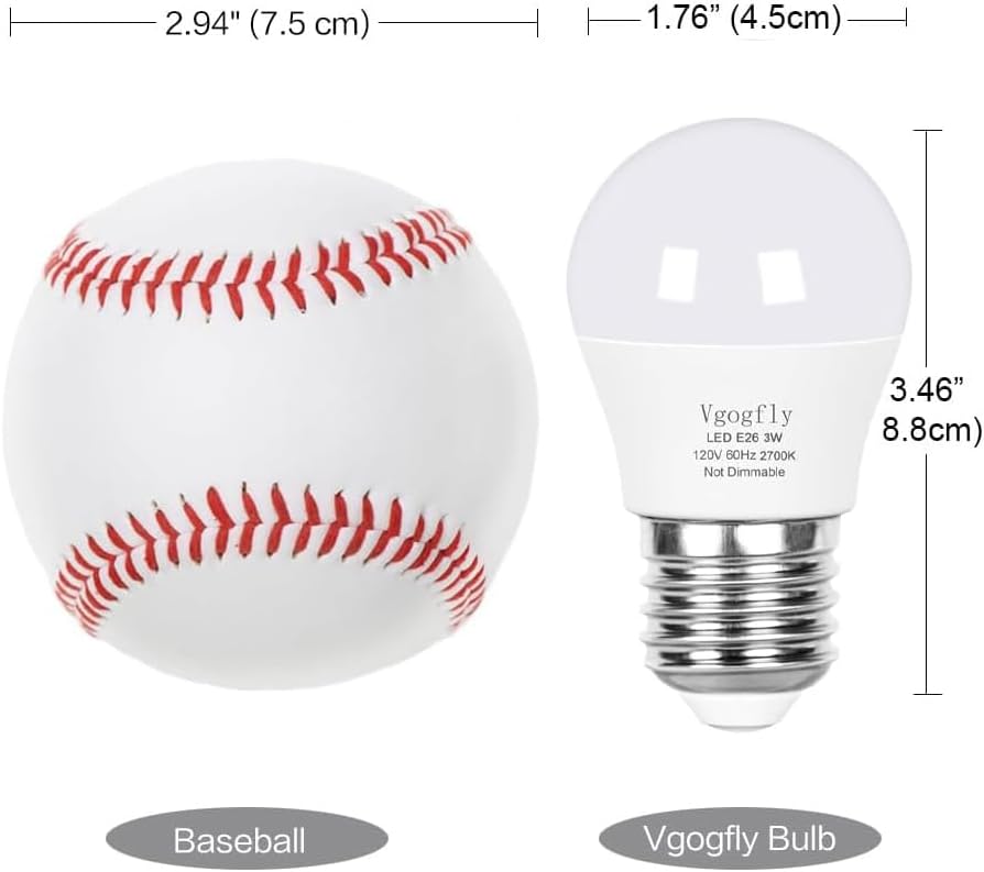 Vgogfly 1.5W Low Wattage Light Bulb - 15W Equivalent 2700K Soft White A15, E26 Base Night Light for Bedroom Nursery Hallway, Energy Saving LED Bulb for Small Lamps & Vintage Fixtures (2-Pack)