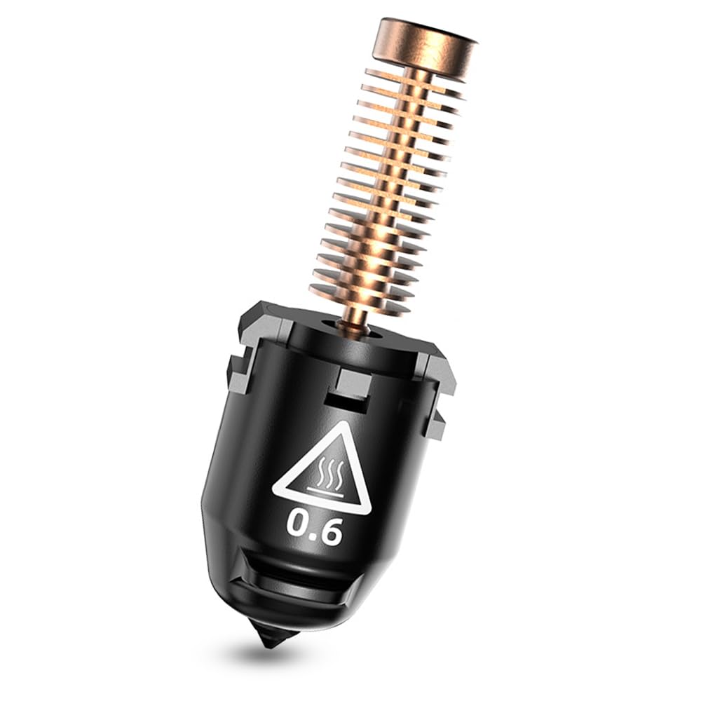 FLASHFORGE Adventurer 5M Nozzle Assembly, 32mm³/s High Flow, 35S Fast-Heat 200℃, 3S Quick-Release 3D Printer Hardened Steel Nozzle Parts for AD5M/ AD5M Pro (0.6mm)