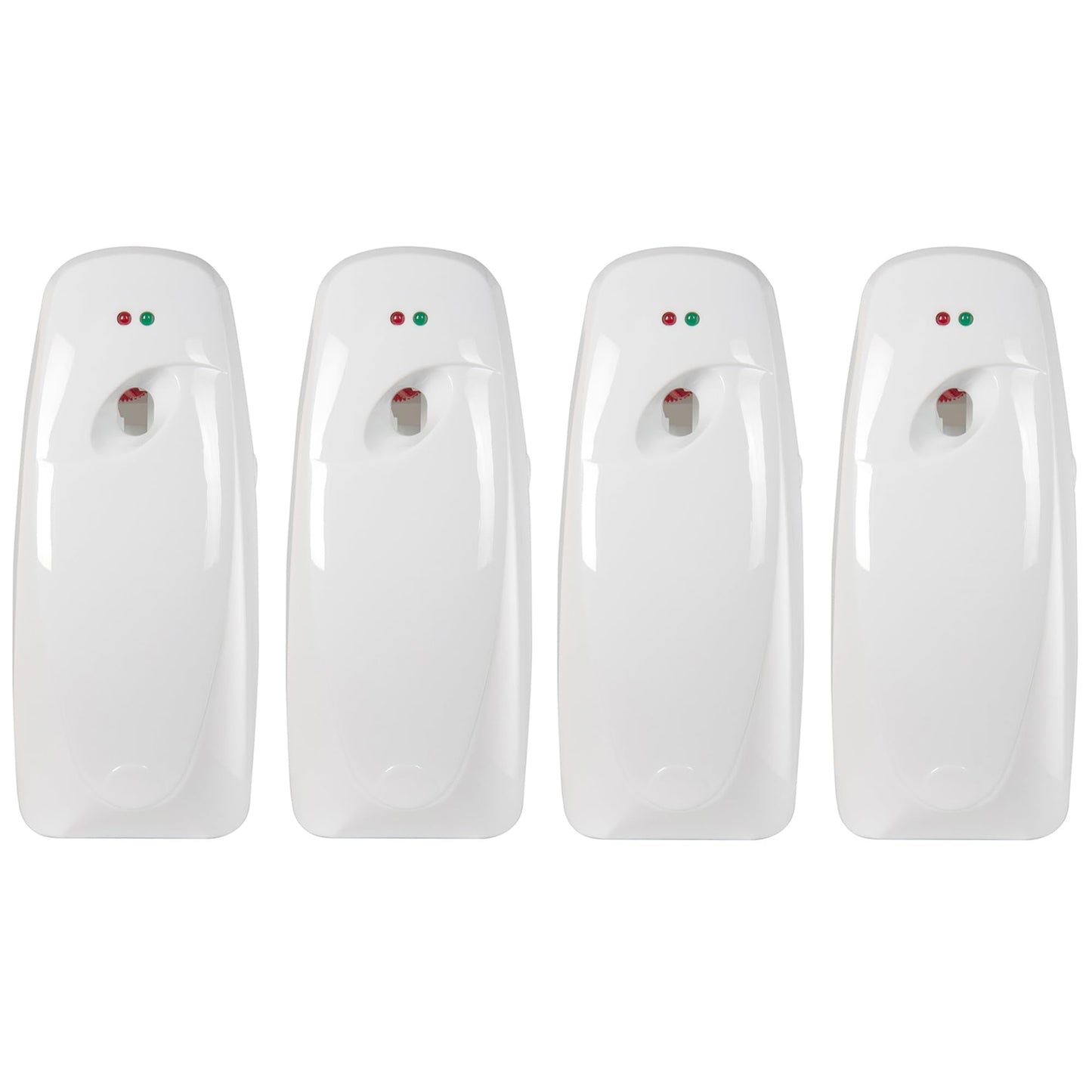 Automatic Air Freshener Spray Dispenser (4-Pack) Wall Mounted or Free Standing, Commercial and Home Use, Multiple Time Scent/Mist Release Settings for Room/Bathroom Sprayer (White)