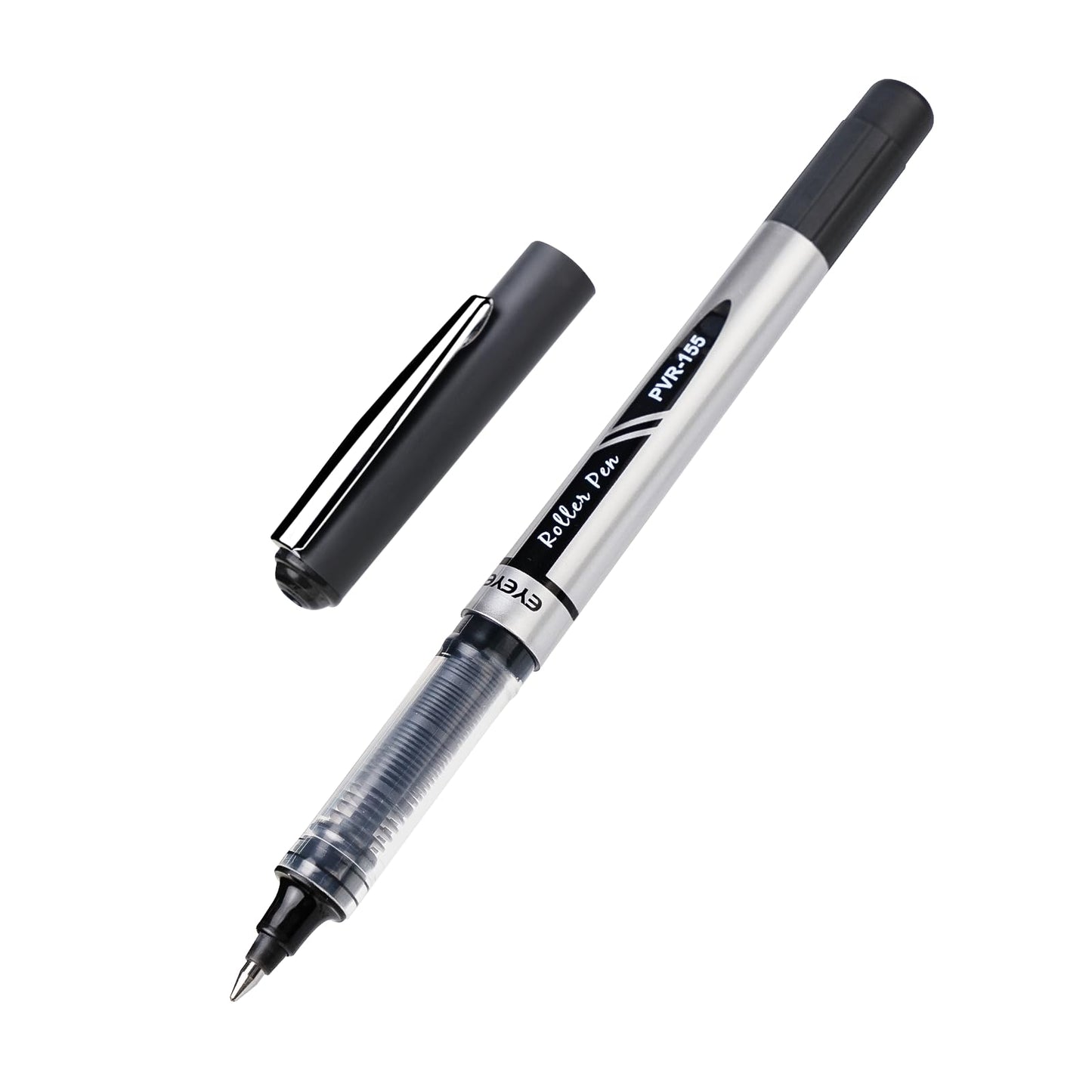 EYEYE 0.7mm Black Roller Ball Pens 25 Pack, Medium Point Rollerball Pen Quick Dry, Liquid Ink Pens Fine Point Smooth Writing Pens for Journaling, Note Taking, Office and School Supplies