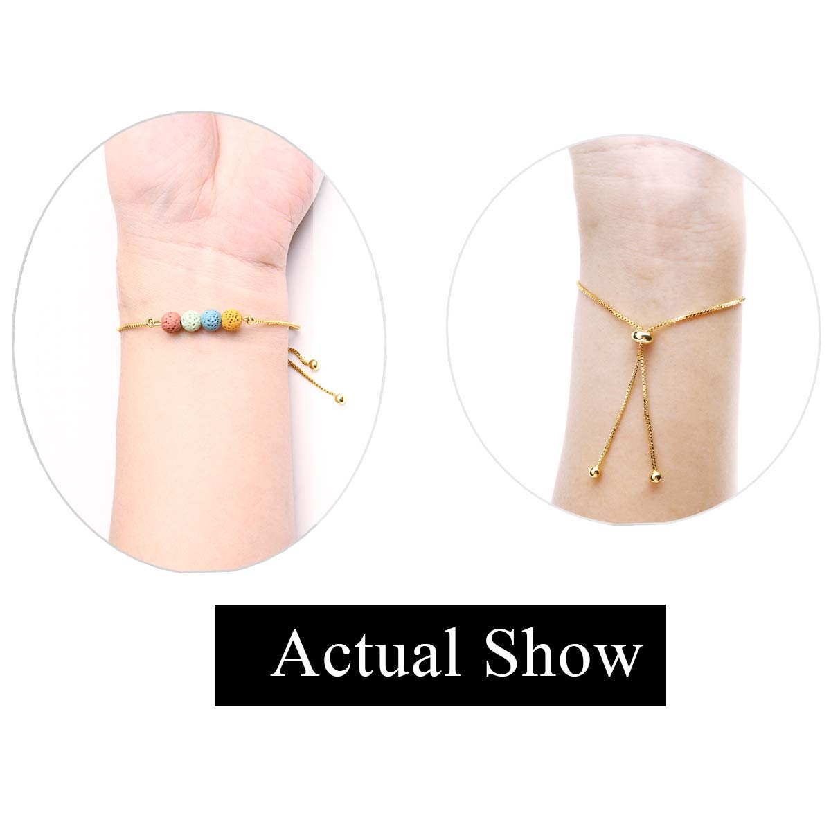 Jardme Essential Oil Diffuser Bracelets, 14K Gold Link Bracelets for Women, Birthday Gifts for Women Mom