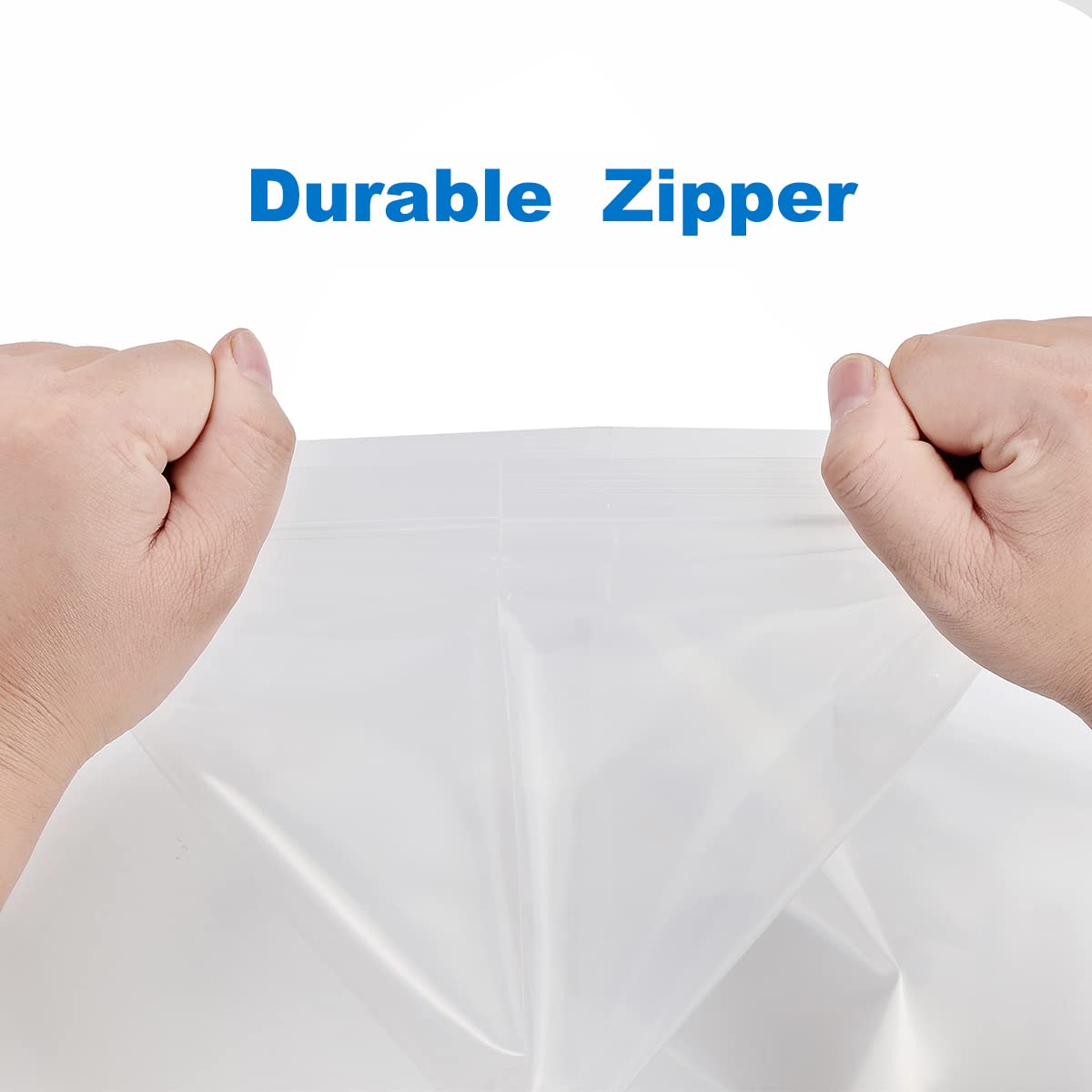 Somoga 50 PCS 12" x 18" Large Thick 2.5 Mil Clear Zip Poly Bags Plastic Reclosable Zip Seal Lock Bags Clothing Shoes Toys Prints Zipper Bag