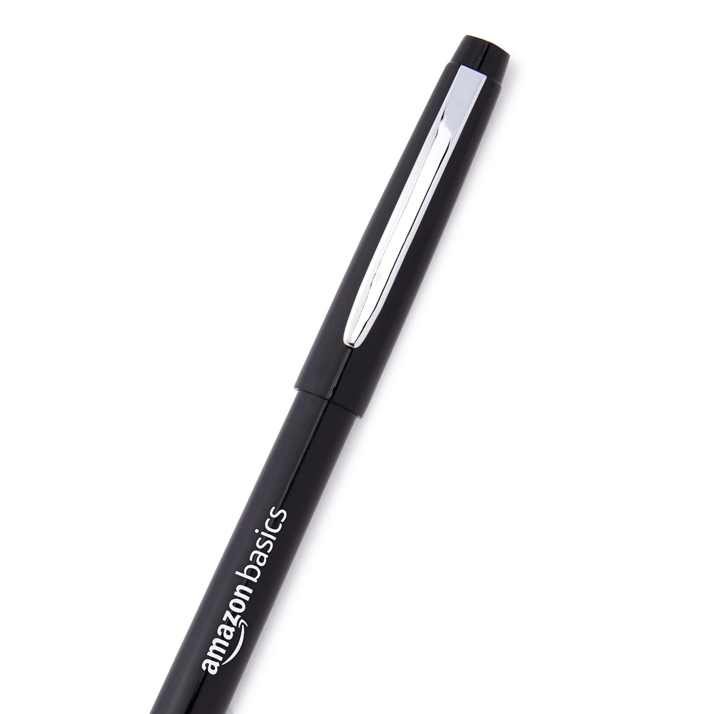 Amazon Basics Felt Tip Marker Pens, Black, Smooth Writing, for Writing, Drawing, Journaling and Note Taking, 24-Pack