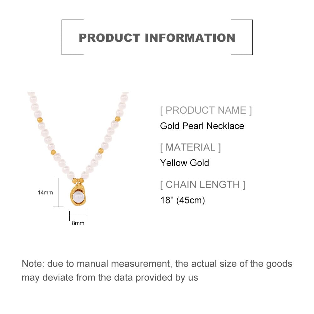 14K Yellow Gold Pearl Love Choker Necklace,Freshwater Cultured Pearl Pendant Necklaces,Fashion Jewelry for Women (Style 2, 14K Gold)