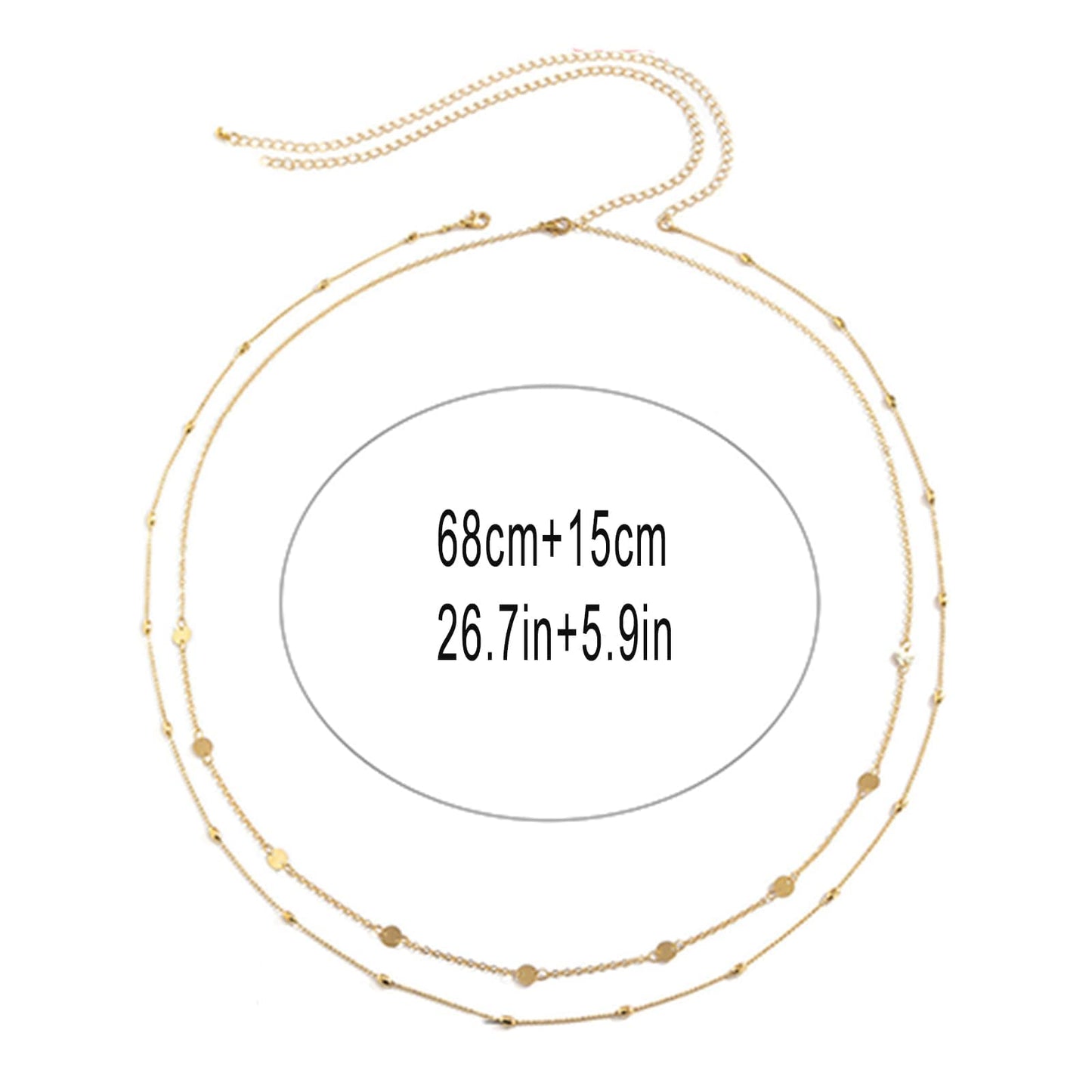 MIDEEO 2PCS 14K Gold/Silver Plated Waist Chains Pearl Belly Body Chain for the Waist Sexy Bikini Layered Waist Adjustable Chain Jewelry for Women