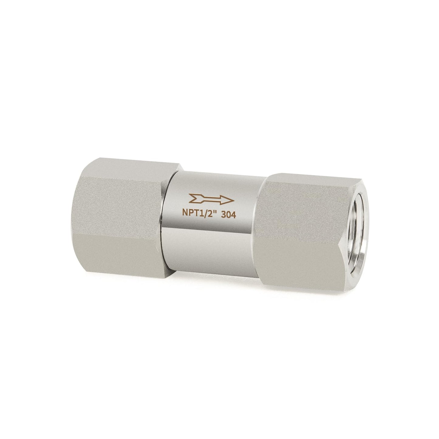 ChillWaves 304 Stainless Steel In-Line Split Check Valve 1/2" NPT Female Thread, One-Way Non-return Check Valve for Backflow Prevention(1-PACK)
