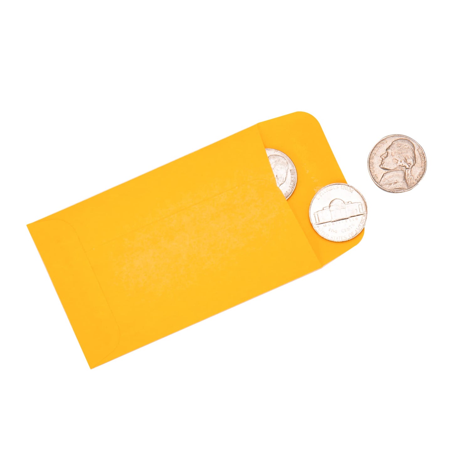 ESSENTIAL #1 500 Piece Coin Envelopes 2.25" x 3.5" with Gummed Flap, Small Parts Envelope for Home and Office Use (Yellow -500)
