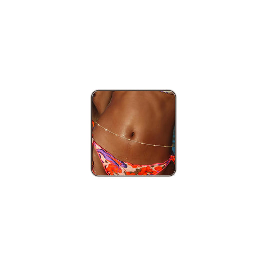 Gold Body Chain for Women Adjustable Belly Waist Chain Sexy Bikini Beach Jewelry for Women Waterproof Cute Hips Stomach Beaded chain Belt Summer Vacation Accessories Gift For Her Bohemian Boho Jewelry