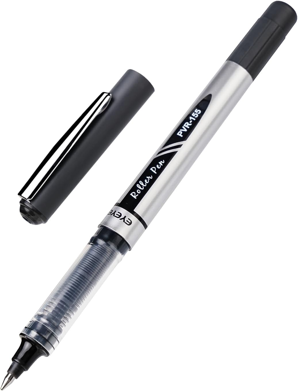 EYEYE 0.7mm Black Roller Ball Pens 25 Pack, Medium Point Rollerball Pen Quick Dry, Liquid Ink Pens Fine Point Smooth Writing Pens for Journaling, Note Taking, Office and School Supplies
