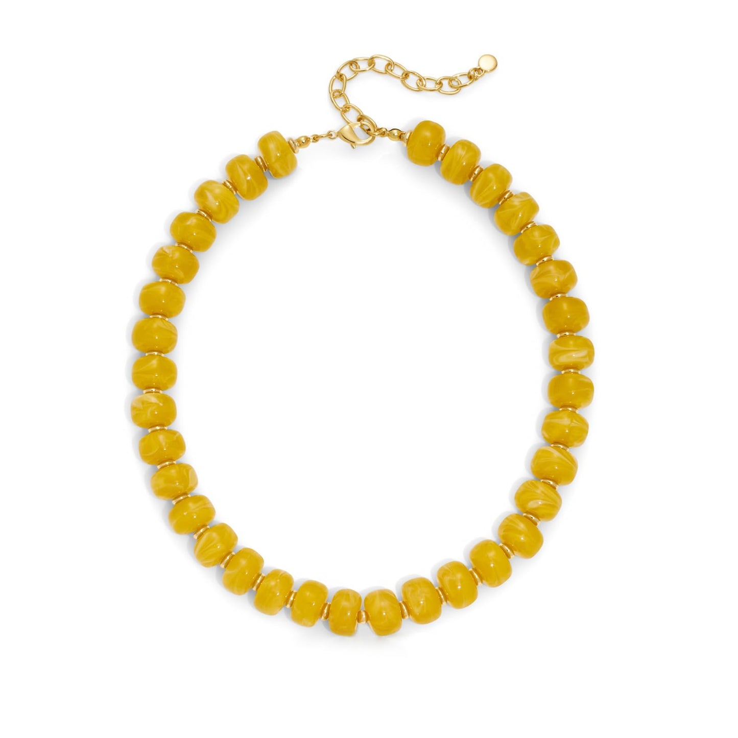 HolidayQbee Beaded necklace for Women Boho Bead Chunky Necklace Big Yellow Bead Necklace Fashion Trendy Summer Colorful Resin Beaded Necklaces Jewelry Gifts