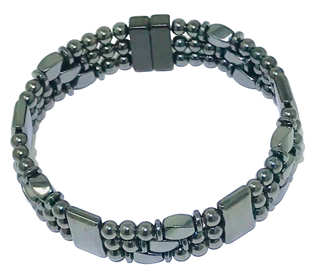 Tri-Power Magnetic Hematite Bracelet (8.75 Inches)