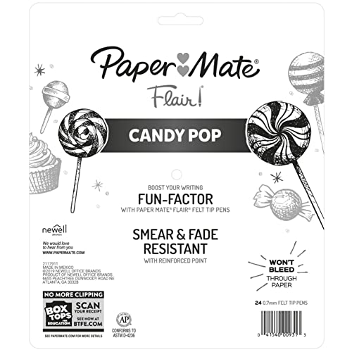 Paper Mate Flair Felt Tip Pens, Medium Point (0.7mm), 24 Count - Back to School, Teacher Supplies, Arts & Crafts