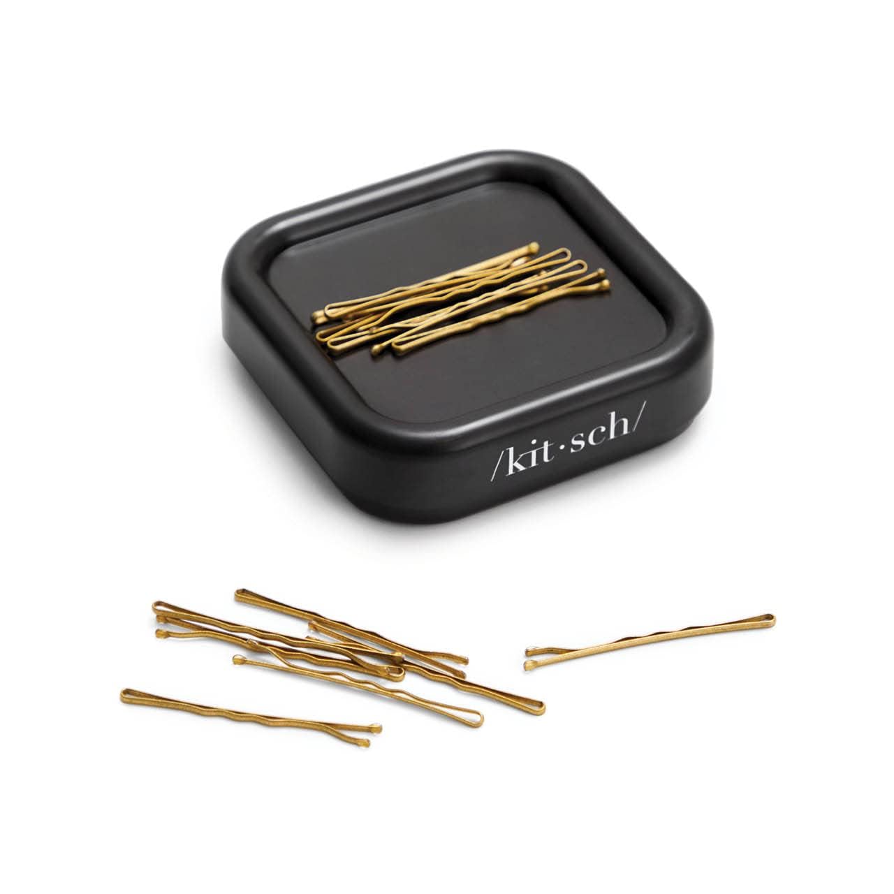 Kitsch Magnetic Bobby Pin Holder - Cute Stuff, Strong Magnetic Pin Holder for Desk & Vanity, Securely Holds Metal Hair Clips, Bobby Pins & Paper Clip | Ideal Gifts for Women - Black, 1 Pc