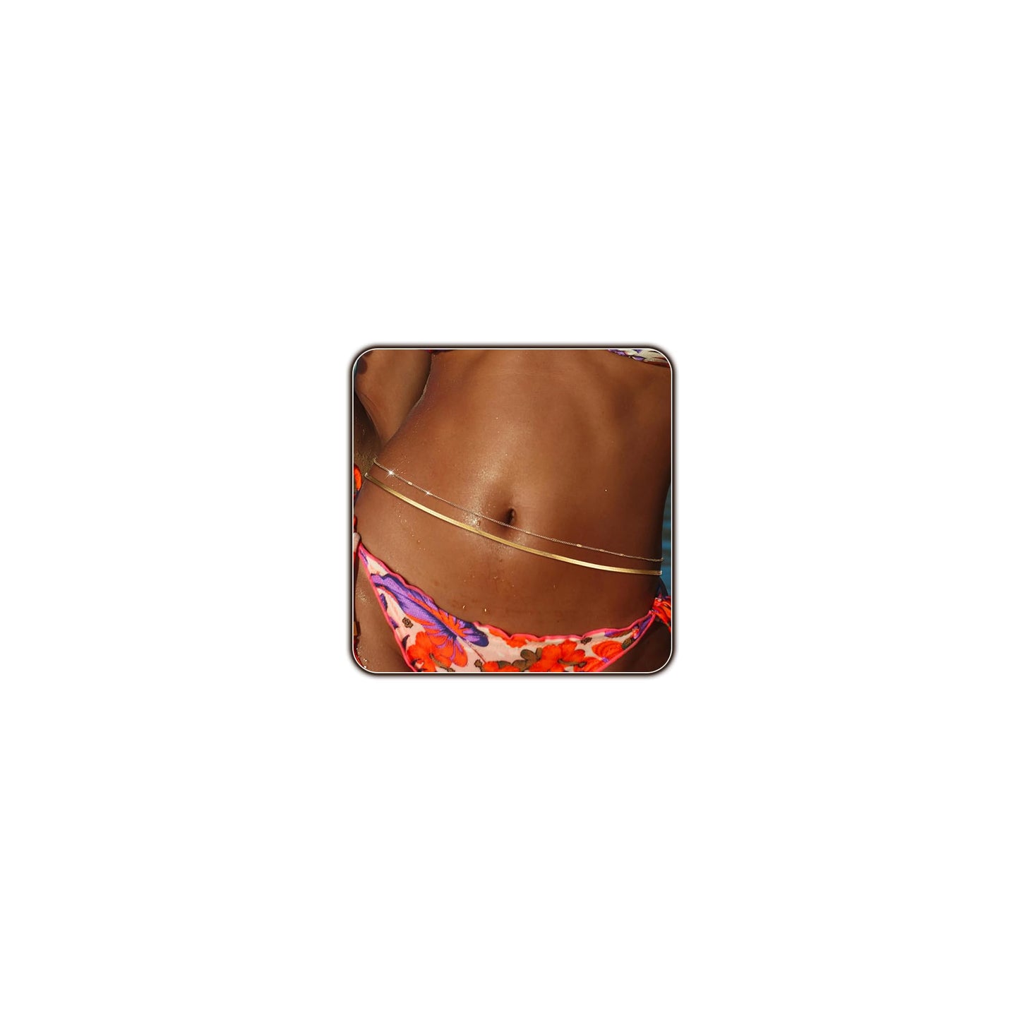 Gold Body Chain for Women Adjustable Belly Waist Chain Sexy Bikini Beach Jewelry for Women Waterproof Cute Hips Stomach Snake chain Belt Summer Vacation Accessories Gift For Her Bohemian Boho Jewelry