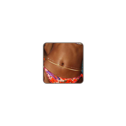 Gold Body Chain for Women Adjustable Belly Waist Chain Sexy Bikini Beach Jewelry for Women Waterproof Cute Hips Stomach Snake chain Belt Summer Vacation Accessories Gift For Her Bohemian Boho Jewelry