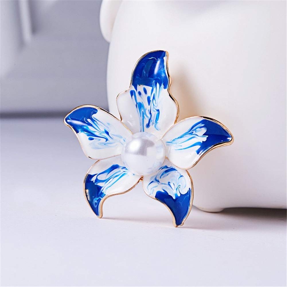 Elegant Enamel Plum Blossom Flower Brooch Pin, AILUOR Fashion Gold Plated Pearls Floral Brooch Lapel Pin for Women Girl Bridal Wedding Corsage Jewelry Gifts (Plum)