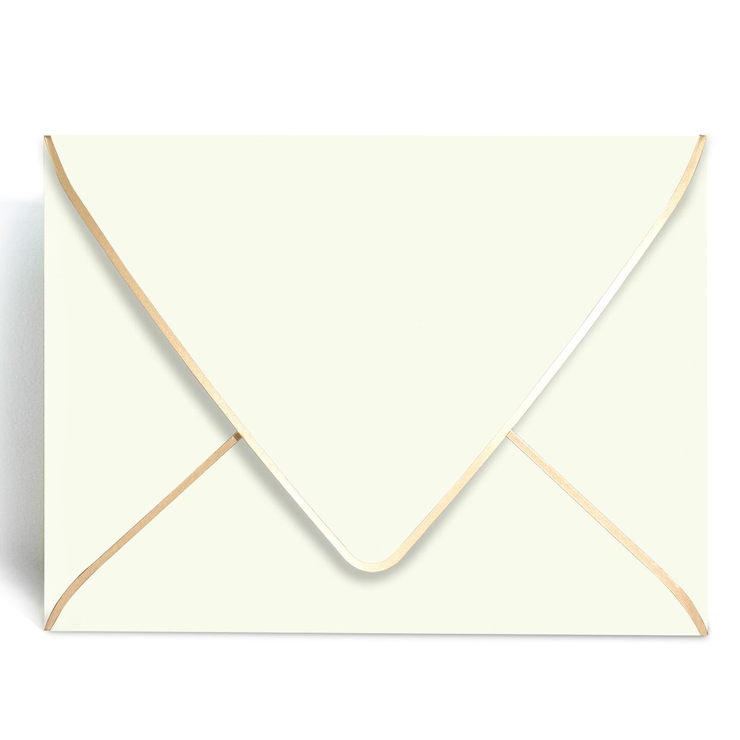 A7 Ivoy Envelopes 5 x 7 With Gold Border,- 50 Pack,For 5x7 Cards| Quick Self Seal| Perfect for Weddings, Invitations, Photos, Graduation, Baby Shower| Thick Luxury paper|5.25 x 7.25 Inches (Ivory)