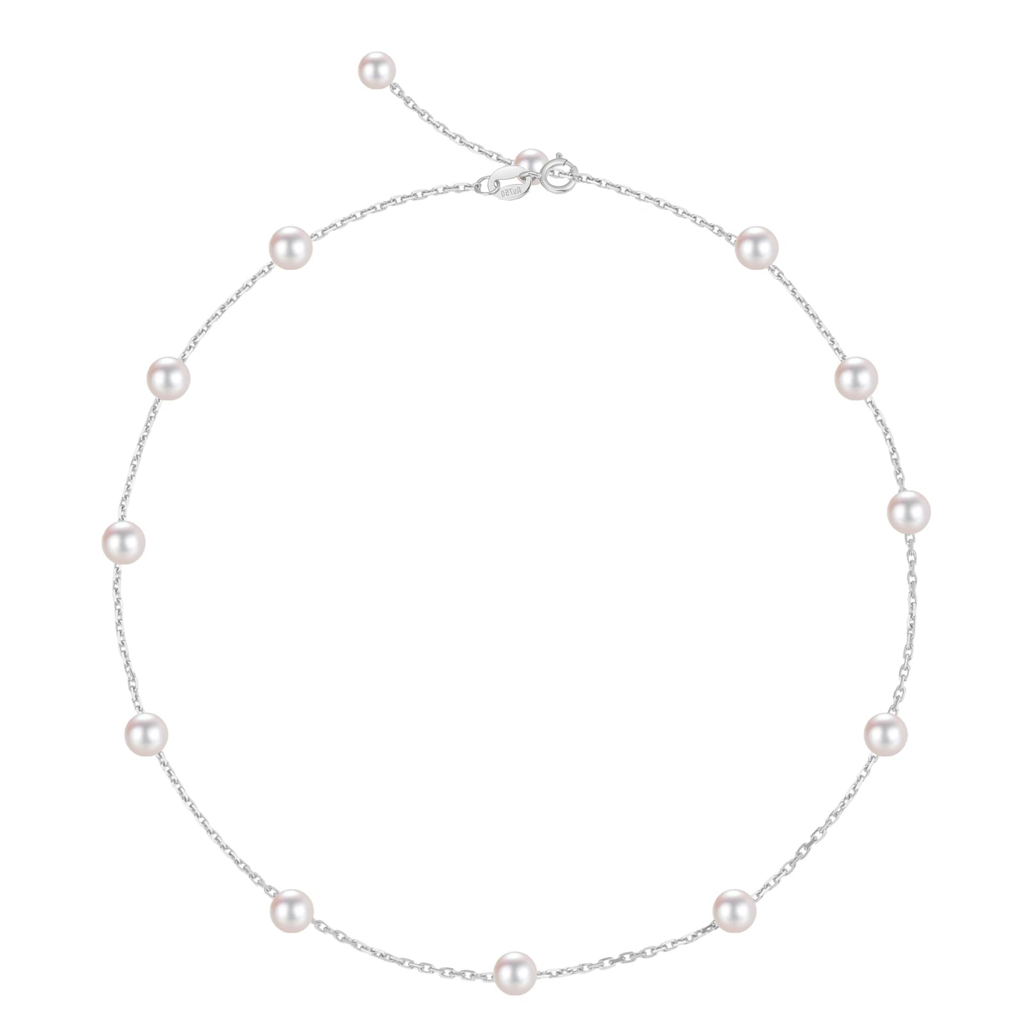 Sereney Sterling Silver Pearl Necklaces for Women, Dainty Birthday Necklaces Pearl Wedding Jewelry as Freshwater Real Bridal Choker Necklace, Sterling Silver Choker Necklace for Bridal Jewelry