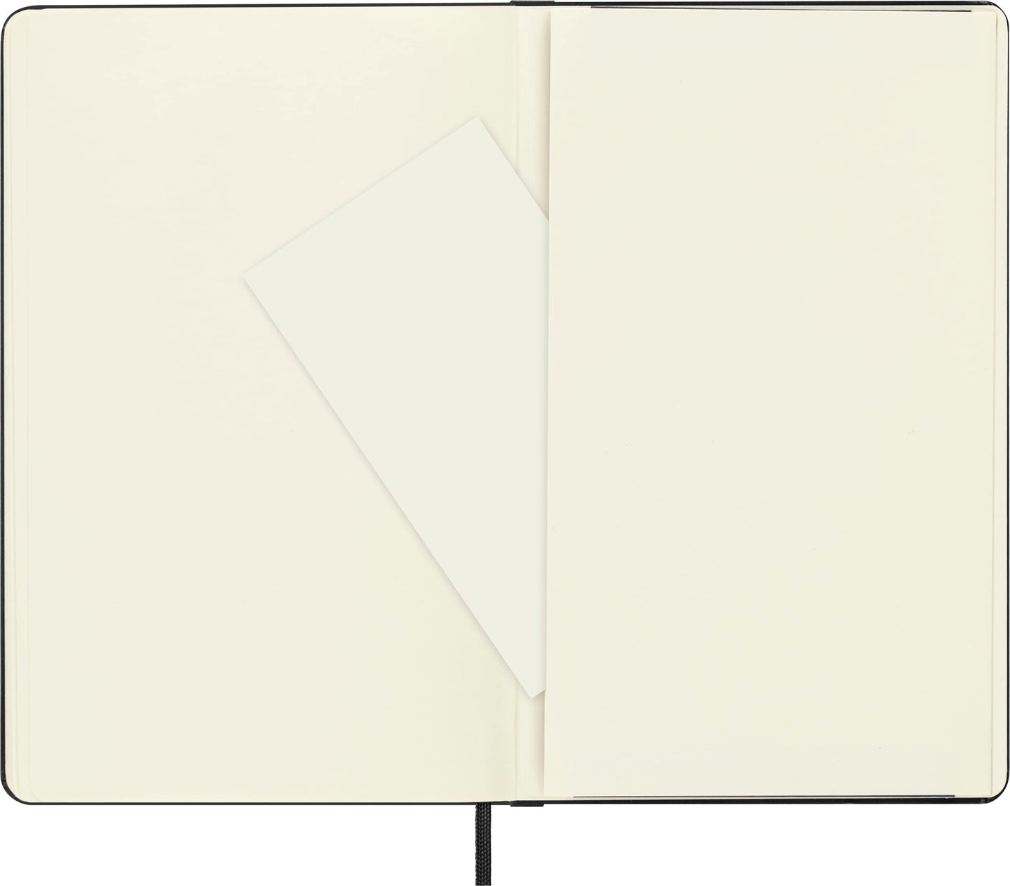 Moleskine Classic Notebook, Large, Plain, Black, Hard Cover (5 x 8.25)
