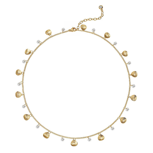 MYEARS Gold Shell Charm Choker Necklaces for Women 14K Gold Plated Dainty Cute Cubic Zirconia Choker Summer Ocean Beach Jewelry Trendy