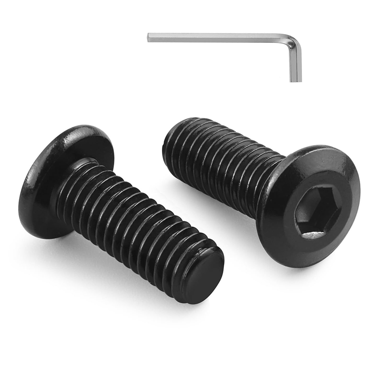 100Pcs 1/4-20 Bolt, 1/4-20 x 3/4" Flat Head Hex Socket Cap Screws, 304 Stainless Steel 18-8 Furniture Bolts, Black Zinc Finish, Full Thread (with Hex Spanner)
