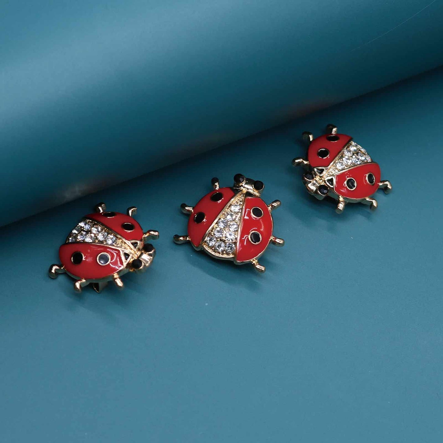 3 Pack Cute Ladybug Brooch Pin Set Enamel Crystal Insect Animal Lapel Brooches Novelty Funny Pins Badges for Women Girls Boys Clothing Bags Backpacks Jackets Hat (Style 7)