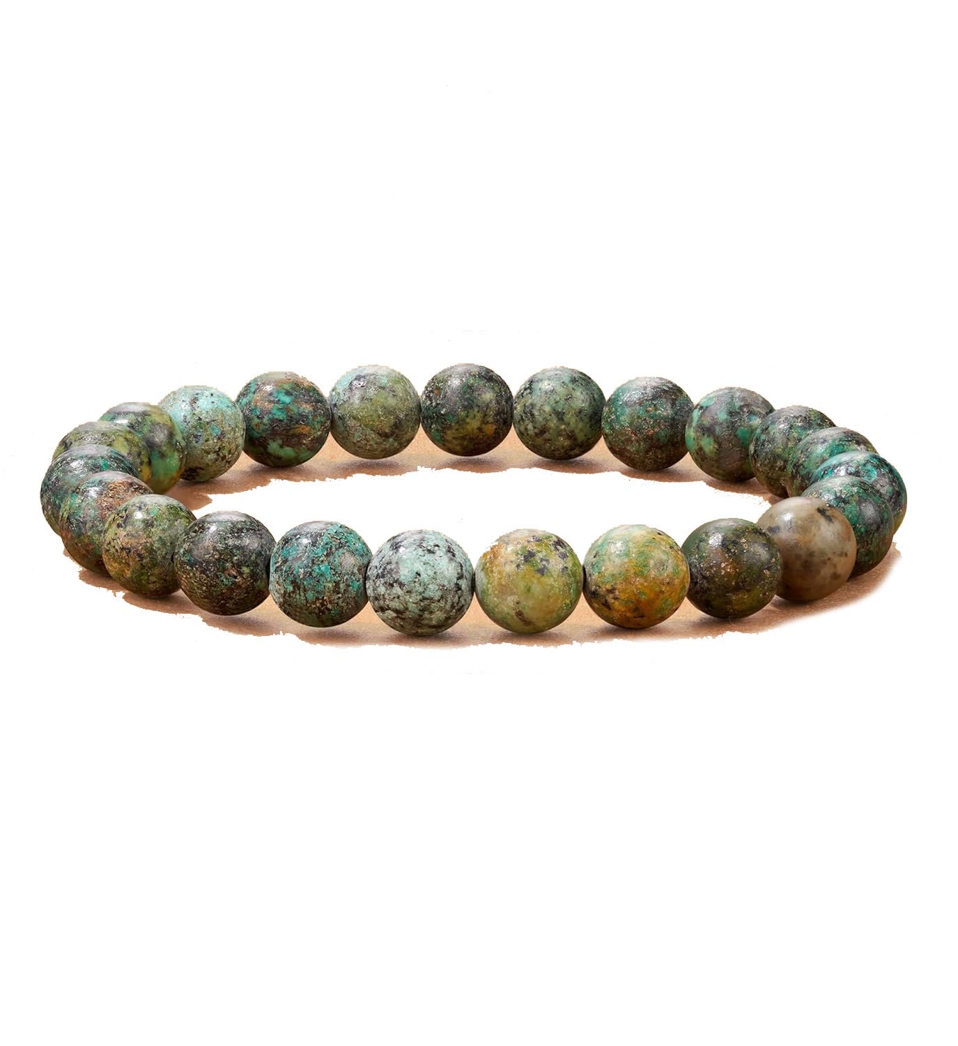 Seyaa Turquoise Jewelry for Women, Crystal Stone Stretch Round Bead Bracelets for Women Men, African Turquoise Valentines Gifts