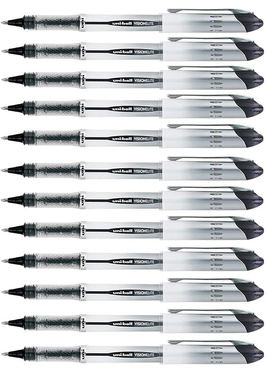 Advantage Gifts Vision Elite Rollerball Pens, Bold Point (0.8mm), Black Ink, 12 Count, Bundle with Plastic Reusable Pouch